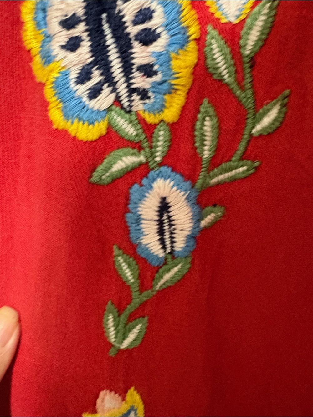 FARM Rio Red Embroidered Ruffle-Sleeve Maxi Dress - Picture 8 of 10